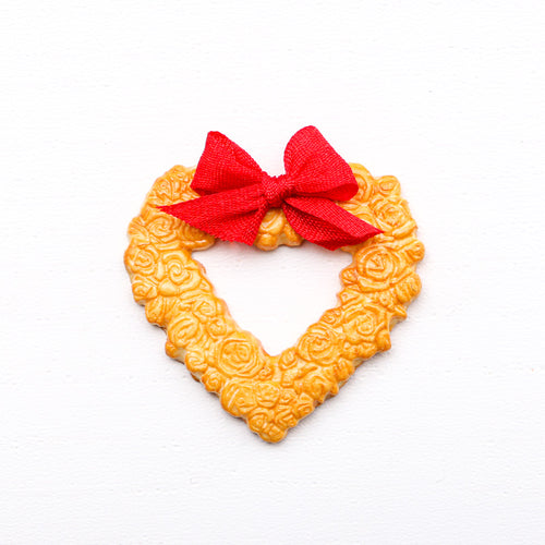 Heart-Shaped Floral Cookie - Handmade Miniature Food