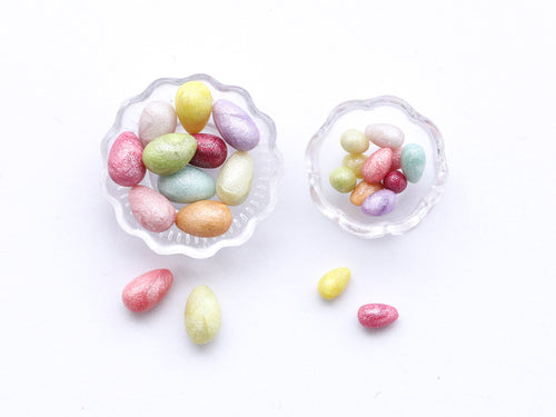 One Dozen (12) Loose Easter Eggs, TWO SIZES For Miniature Scenes & Craft Projects - 12th Scale Decoration for Dollhouse